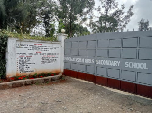 Students engaged in learning at Enoomatasiani Girls Secondary School